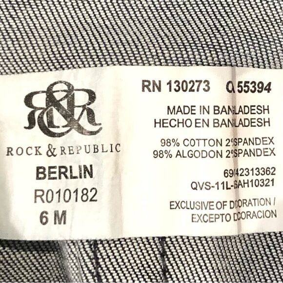 Rock & Republic Berlin Mid Rise Skinny Jeans in Distressed Blue Wash Women’s 6 - Picture 11 of 12